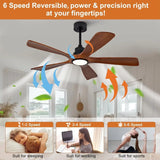 42/52/60 Inch Vintage Large Strong Wind  LED Ceiling Fan Light