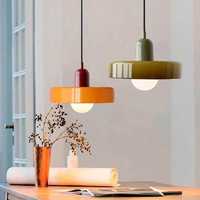 Nordic Glass Bauhaus Chandelier – Retro Pendant Light for Dining & Living Room