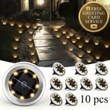 Solar In-Ground Disk Lights, 10-Pack Waterproof LED Landscape Lights