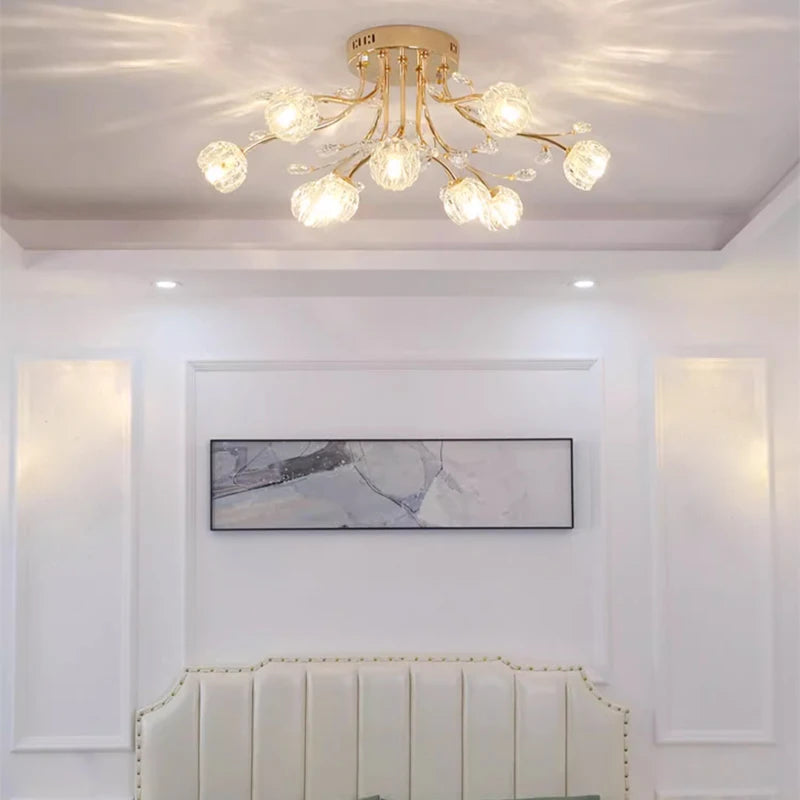 Modern Glass Flush Mount Ceiling Light for Living Room