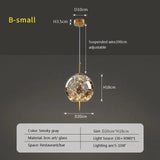 Modern Luxury Nordic Glass LED Pendant Light – Gold & Grey Chandelier for Dining Room