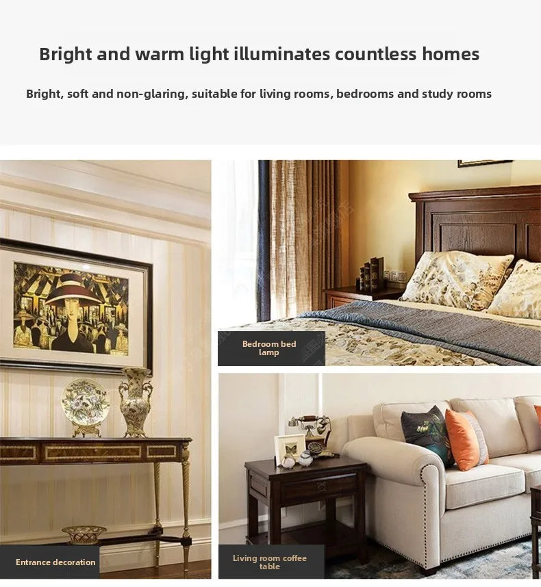 American Style Minimalist Dimmable Bedside Table Lamp