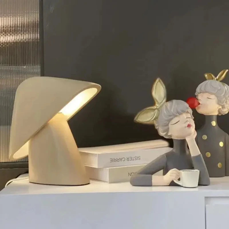 Lámpara de mesa LED de resina moderna - Luz de noche minimalista