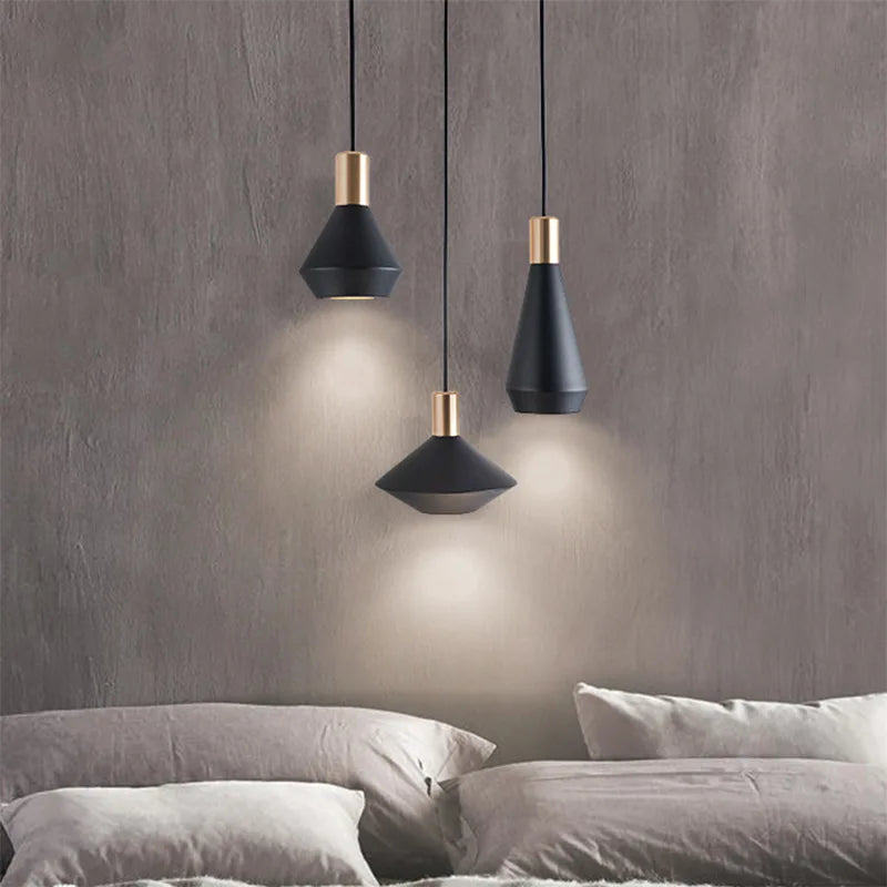 Modern Dome Pendant Light — Black & White, Dimmable LED