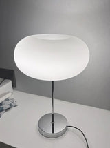 Modern White Glass Table Lamp for Bedroom & Living Room