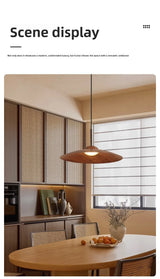 UFO Wood-Grain Dimmable LED Pendant Light