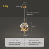 Modern Luxury Nordic Glass LED Pendant Light – Gold & Grey Chandelier for Dining Room