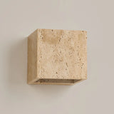 Yellow Travertine Stone Wall Sconce | Indoor & Outdoor Light
