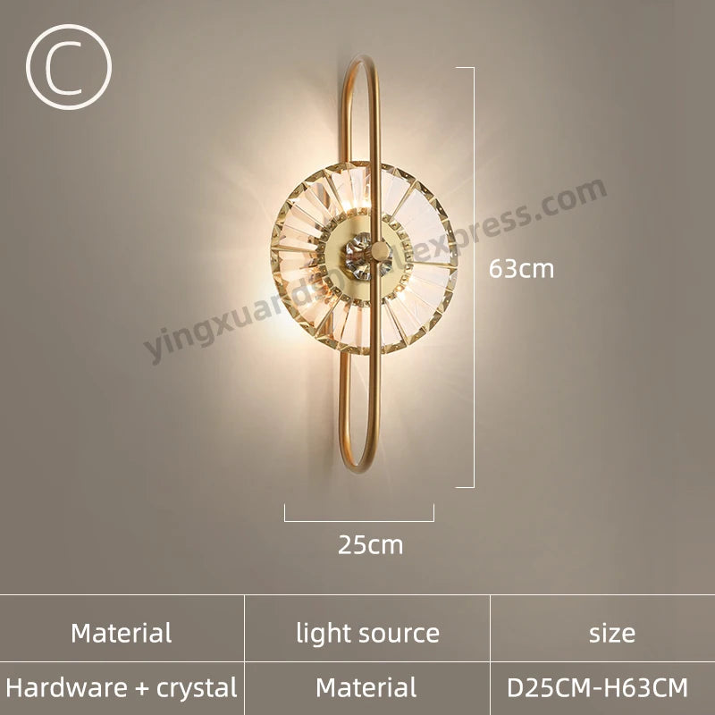 Modern Crystal Wall Sconce for Living Room and Bedroom