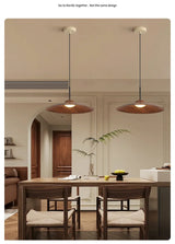 UFO Wood-Grain Dimmable LED Pendant Light