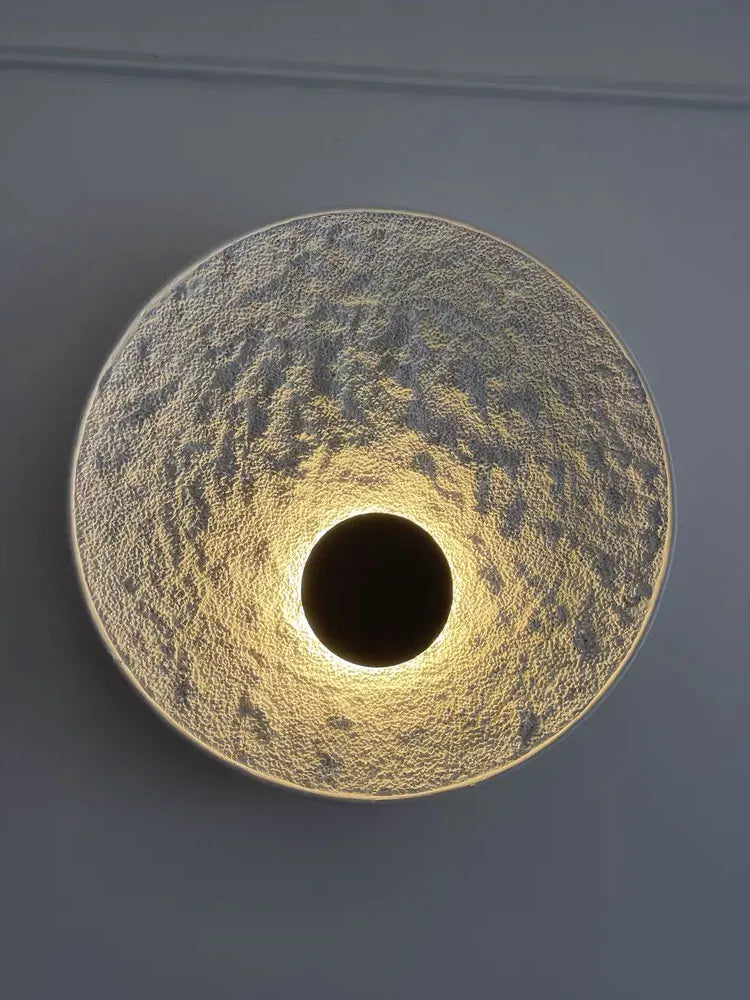 Nordic Lunar Eclipse Resin Wall Sconce, Art Bedside Lamp