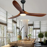 Large Wood Blades Ceiling Fan With Remote Control