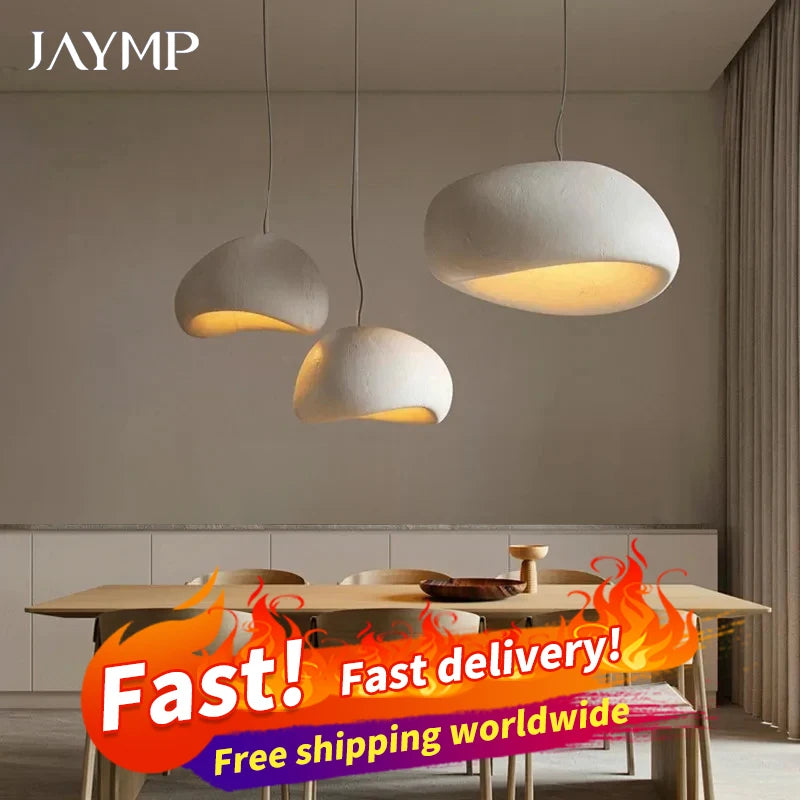 Nordic Wabi Sabi Ceiling Chandelier - Modern E27 LED Pendant Light