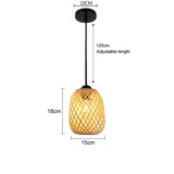 Handwoven Bamboo Pendant Light - Rattan Ceiling Lamp