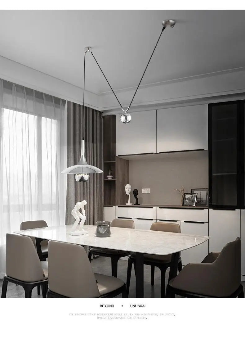 Modern Flying-Saucer Pulley Pendant Light