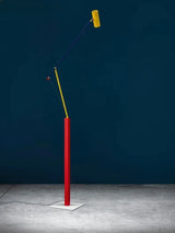 Art Deco Long-Arm LED Floor Lamp — Chrome Finish