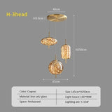 Modern Luxury Nordic Glass LED Pendant Light – Gold & Grey Chandelier for Dining Room