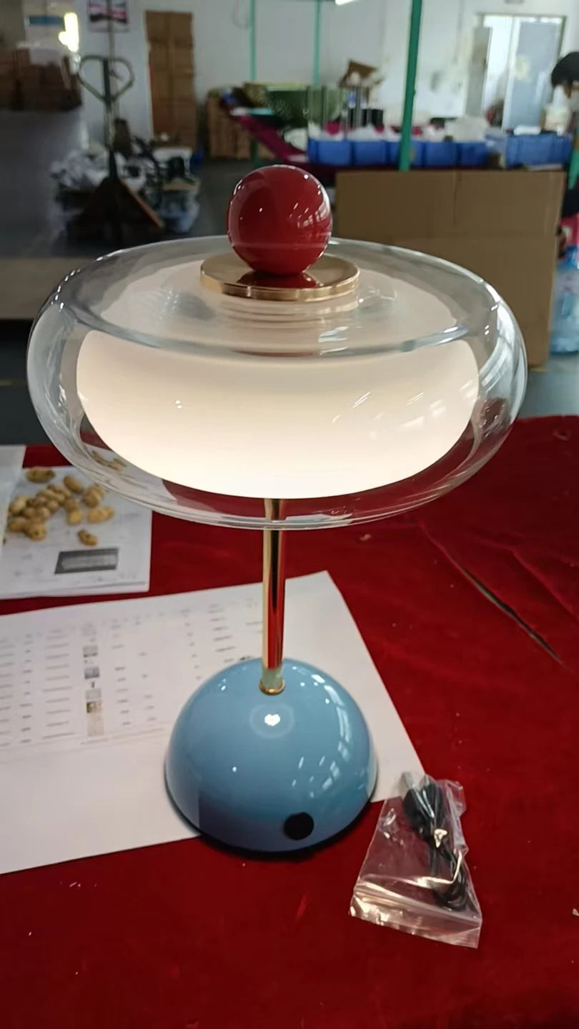 Retro Mushroom LED Table Lamp - Rechargeable Bedside Light