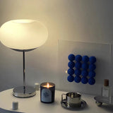 Modern White Glass Table Lamp for Bedroom & Living Room