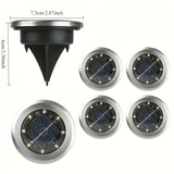 Solar In-Ground Disk Lights, 10-Pack Waterproof LED Landscape Lights