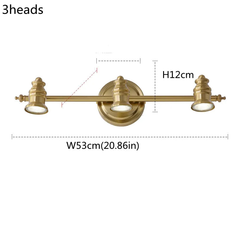 Industrial Brass Copper Mirror LED Spot Light