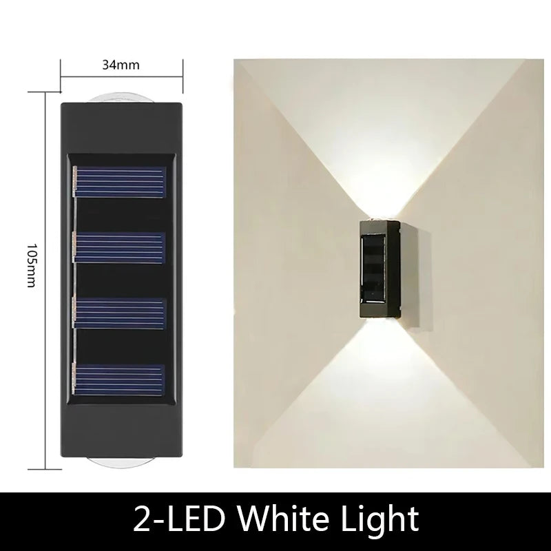 Solar Up-Down Wall Light - IP65 Waterproof Outdoor Sconce
