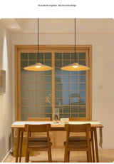 UFO Wood-Grain Dimmable LED Pendant Light