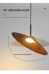 UFO Wood-Grain Dimmable LED Pendant Light