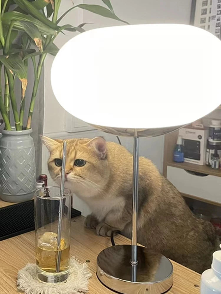 Modern White Glass Table Lamp for Bedroom & Living Room