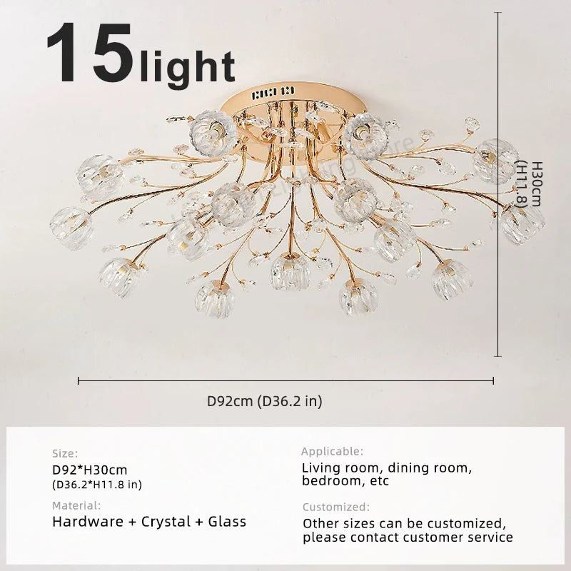Modern Glass Flush Mount Ceiling Light for Living Room