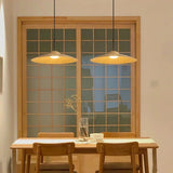 UFO Wood-Grain Dimmable LED Pendant Light