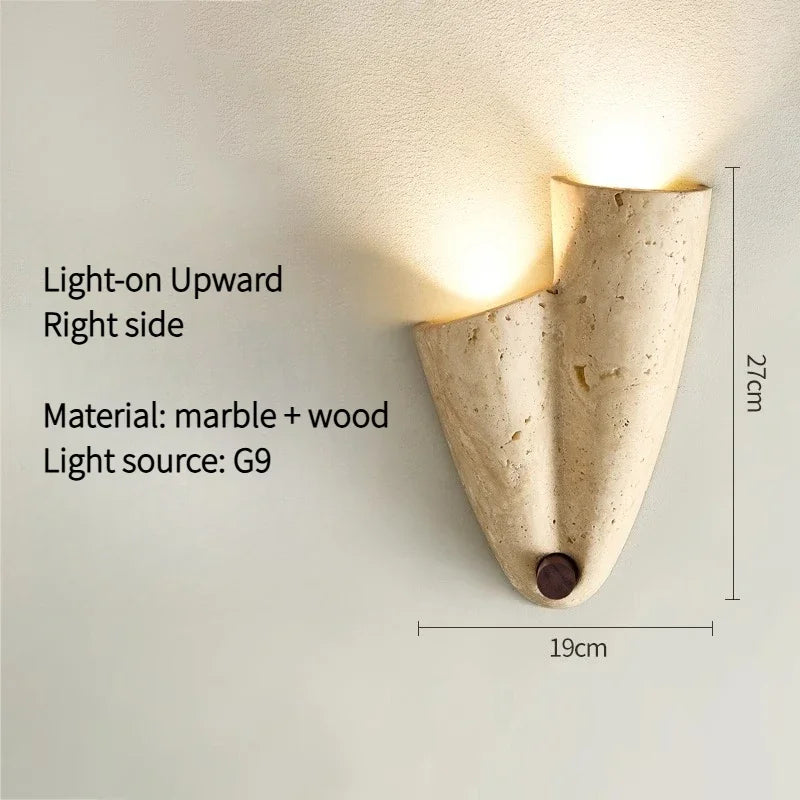 Aplique de pared LED arriba y abajo de Wabi-Sabi Cueva de Piedra
