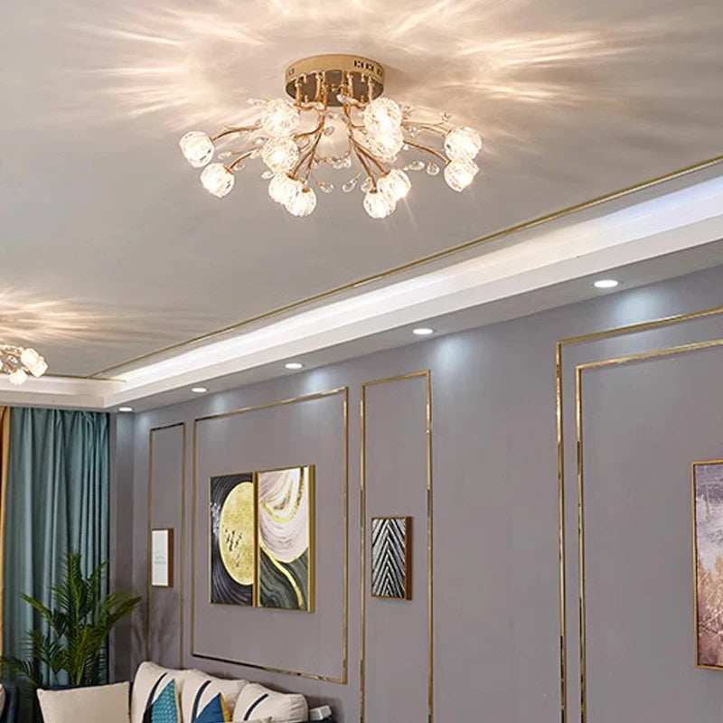 Modern Glass Flush Mount Ceiling Light for Living Room