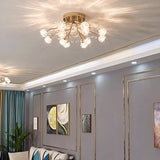 Modern Glass Flush Mount Ceiling Light for Living Room