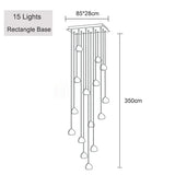 Crystal Ball Staircase Chandelier - Adjustable Cord Pendant Light Fixture