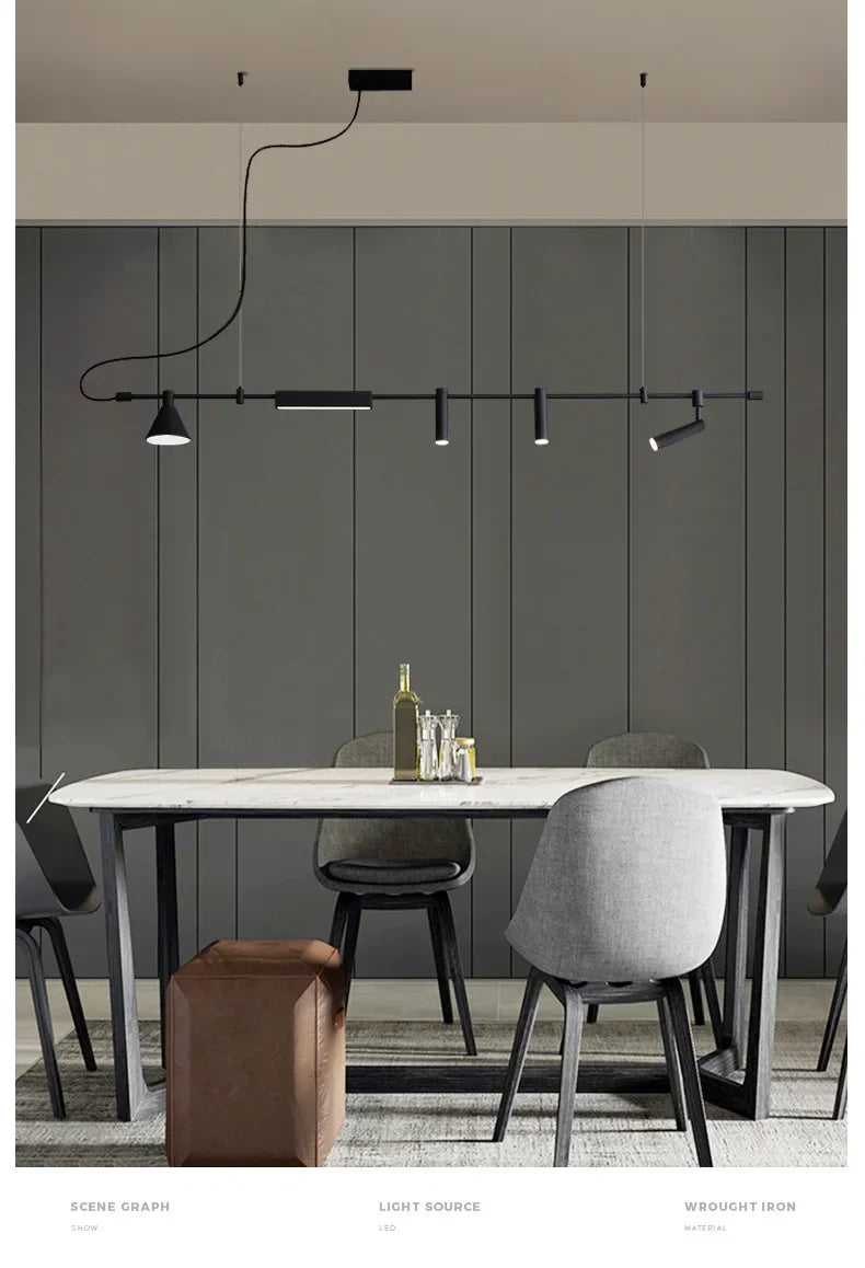 Nordic Black LED Chandelier | Suspension Ceiling Light