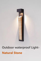 Lámpara de pared exterior impermeable IP65 - Acabado de piedra natural