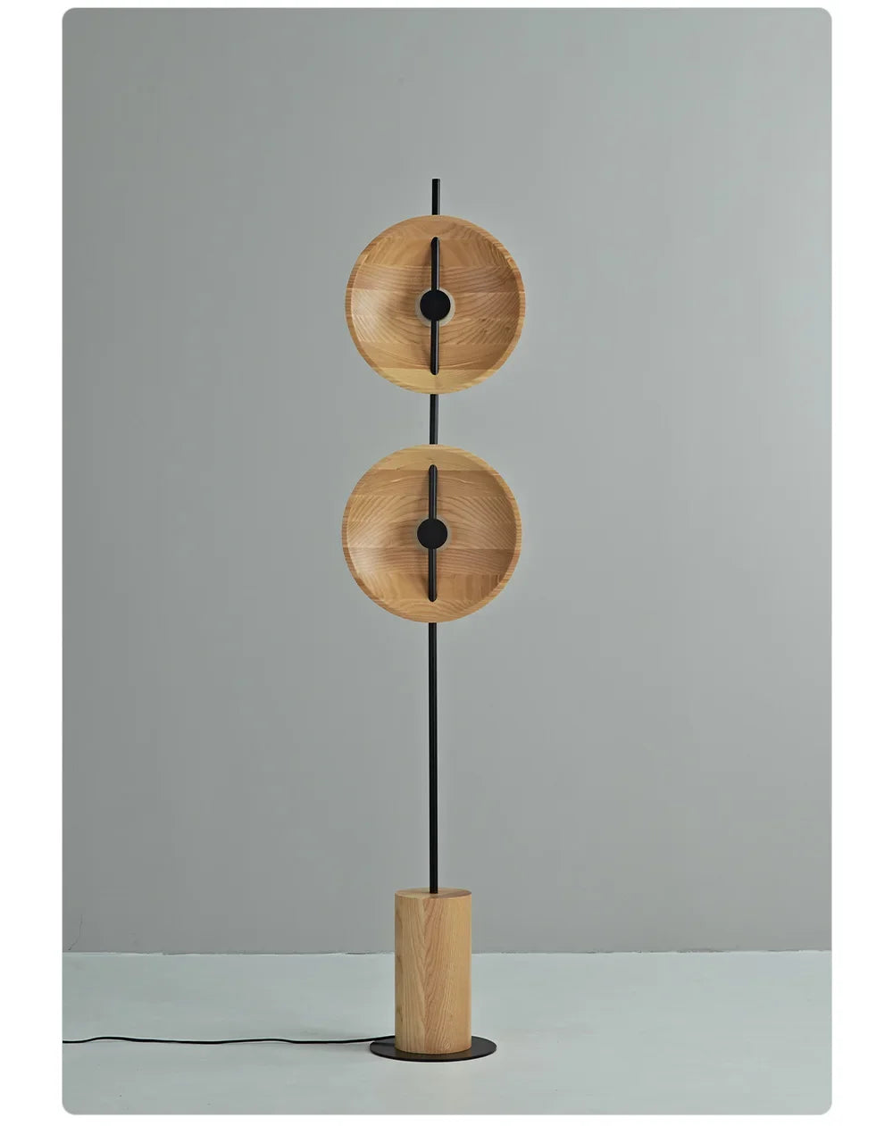 Mito Japanese Wabi-Sabi Solid Wood Adjustable Floor Lamp