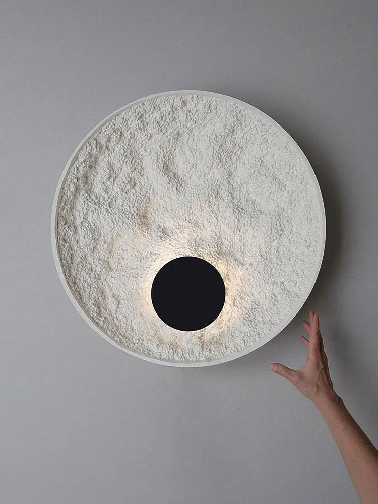 Nordic Lunar Eclipse Resin Wall Sconce, Art Bedside Lamp