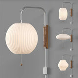 Wabi-Sabi Silk & Wood Wall Lamp – Japanese Style Sconce