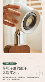 Wooden Robot Bedside Lamp - Adjustable Dimmable LED Night Light