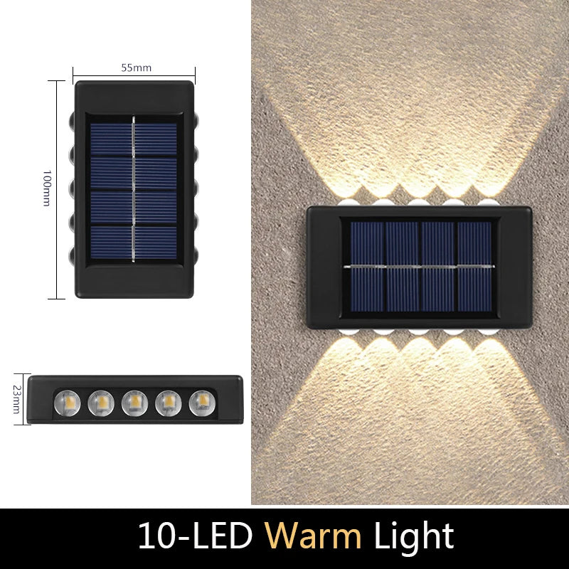 Solar Up-Down Wall Light - IP65 Waterproof Outdoor Sconce