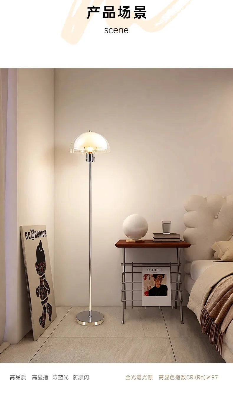 Nordic Bauhaus Mushroom LED Floor Lamp - Cream Accent Light
