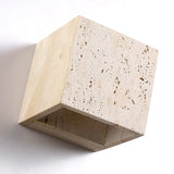 Yellow Travertine Stone Wall Sconce | Indoor & Outdoor Light