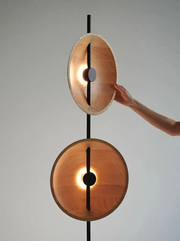 Mito Japanese Wabi-Sabi Solid Wood Adjustable Floor Lamp