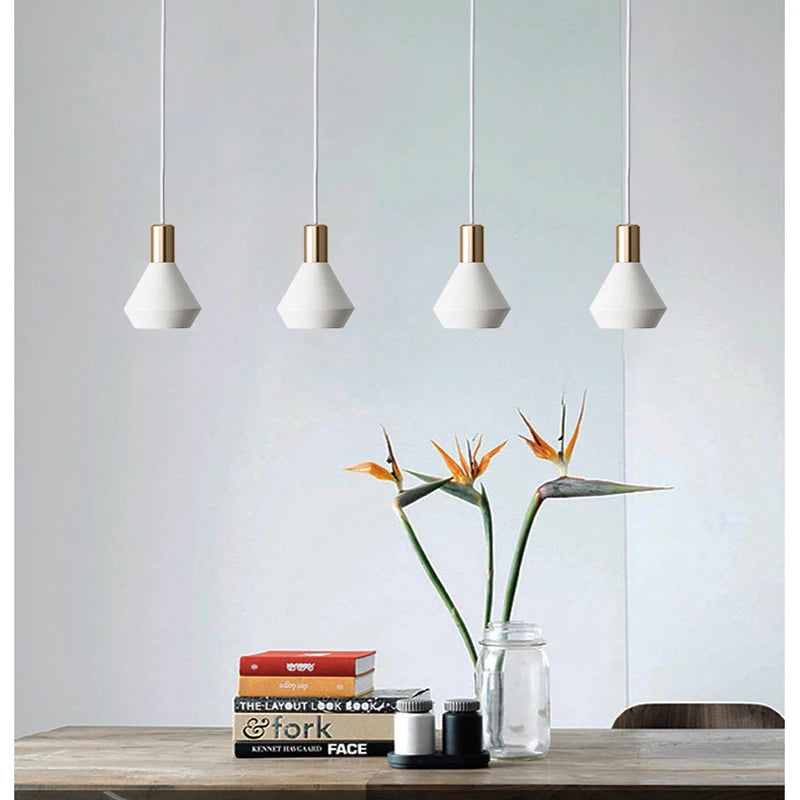 Modern Dome Pendant Light — Black & White, Dimmable LED