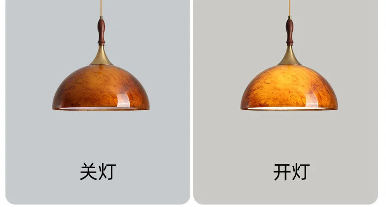 American Retro Pendant Light — Orange Acrylic Cafe & Bar Fixture