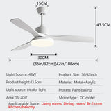 Modern DC Ceiling Fan with LED Light and Remote Control