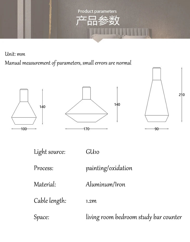 Modern Dome Pendant Light — Black & White, Dimmable LED