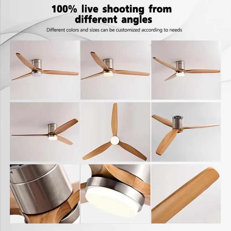 42/52/60inch Low Floor LED Ceiling Fan With 3 Colors Dimmable Light